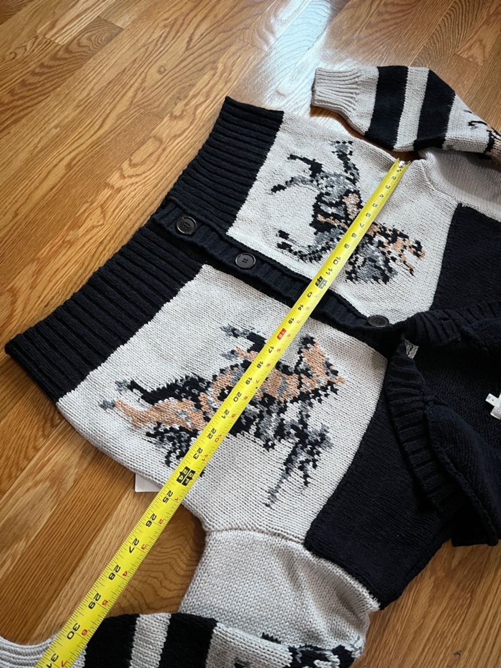 Anthropologie x Pilcro Horse Graphic Cardigan Sweater Size Medium NWT - Picture 9 of 14